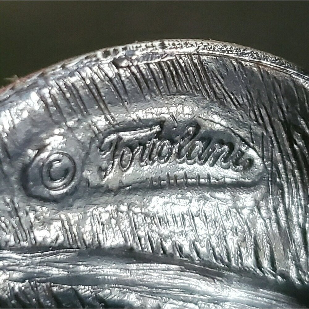 Tortolani Leaf Brooch Layered Leaves Silver Tone Pin Botanical Cluster 3.5" MCM - Picture 3 of 10